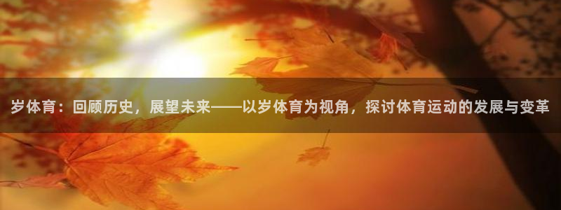 球宴体育app下载：岁体育：回顾历史，展望未来——以岁体育为视角，探讨体育运动的发展与变革